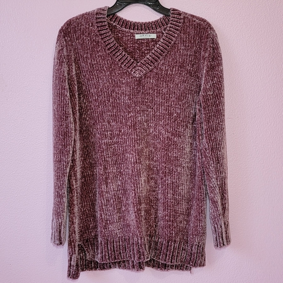 Orvis Chenille Pullover V-Neck Sweater/ L. CUT SIZE LABEL.CHECK THE MEASURE - Picture 2 of 11